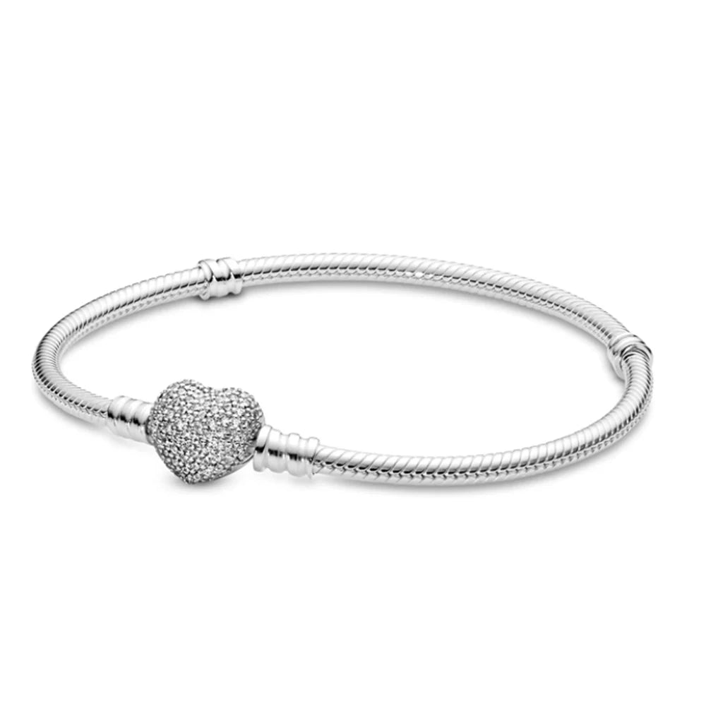 Bracelet en Argent 925 avec Fermoir Cœur