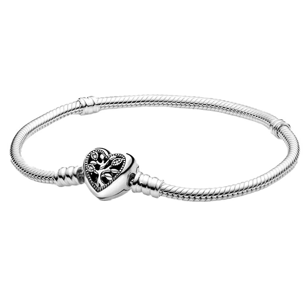 Bracelet en Argent 925 avec Fermoir Cœur