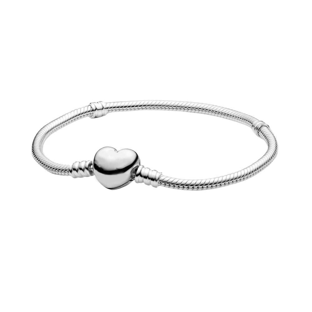 Bracelet en Argent 925 avec Fermoir Cœur