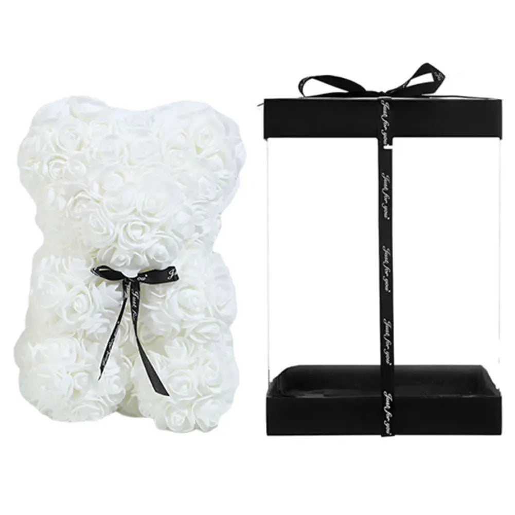 Ours en Peluche avec Roses Éternelles – Cadeau Romantique Idéal