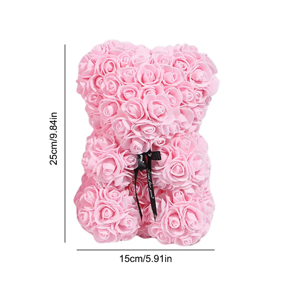 Ours en Peluche avec Roses Éternelles – Cadeau Romantique Idéal