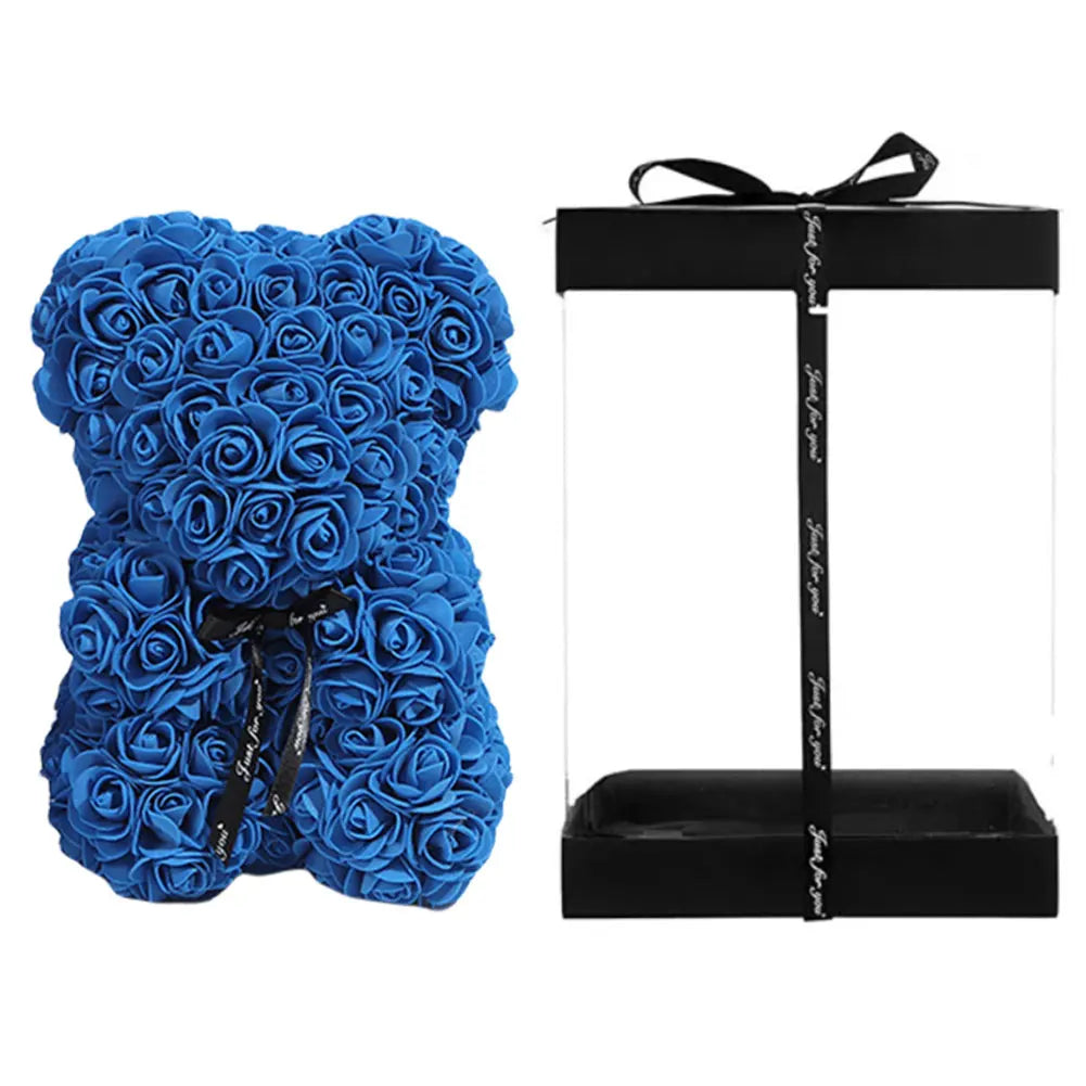 Ours en Peluche avec Roses Éternelles – Cadeau Romantique Idéal